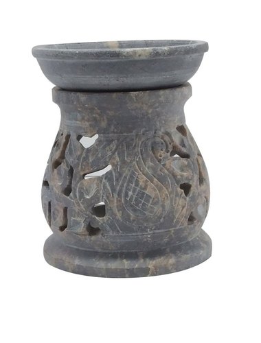 Grey Soapstone Oil Burner 4 inch