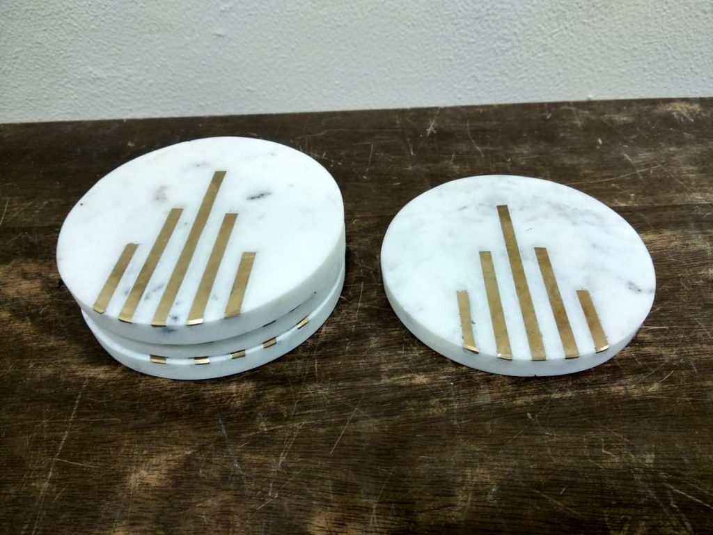 Agracraft Looking For Brass and marble coaster set