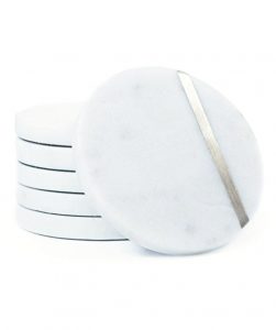 Agracraft White Marble Coaster Set (Tea Plate)