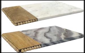 Agracraft Rectangular Marble and Wood Chopping Board