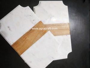 Agracraft White Marble & Wooden Chopping Board