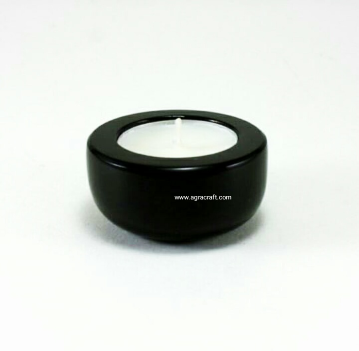 Black Soapstone Decorative Candle Holder for Diwali