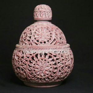 Agracraft Soapstone Marble Candle Holder 2 Floral design