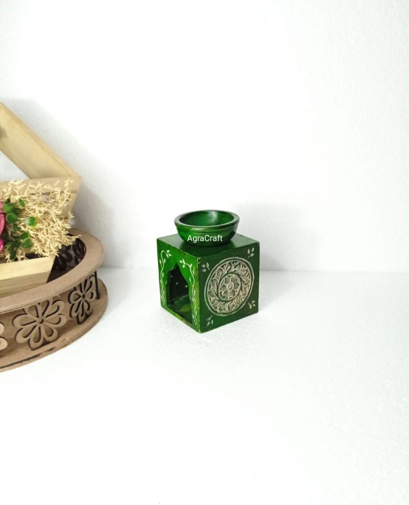 Agracraft Marble soapstone Green Aroma Candle lamp for Home