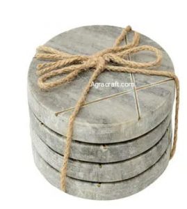 Agracraft Marble Coaster set brass work