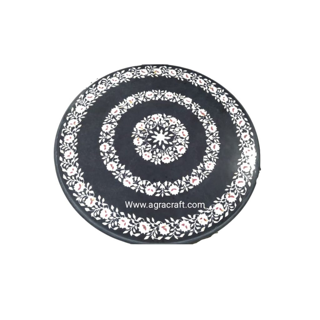 Agracraft Black Marble Dining Table Top For Home