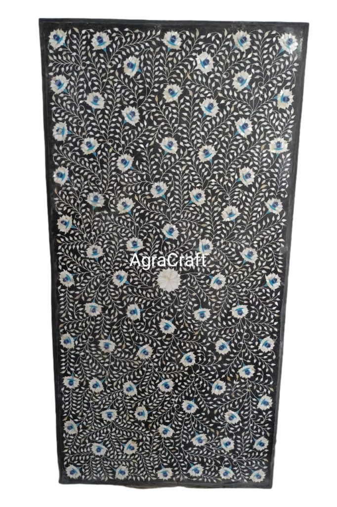Agracraft Black Marble Inlay Dining Table Top