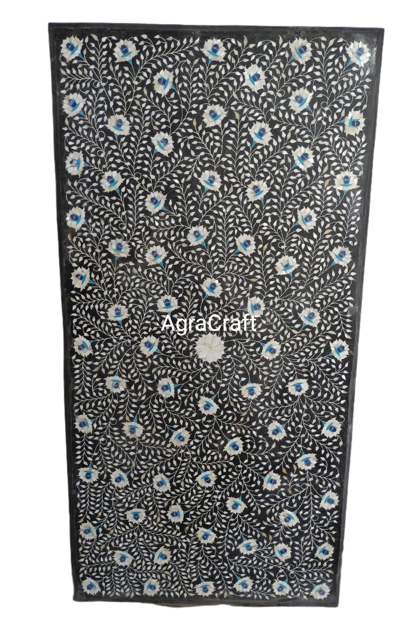 Agracraft Black Marble Inlay Dining Table Top