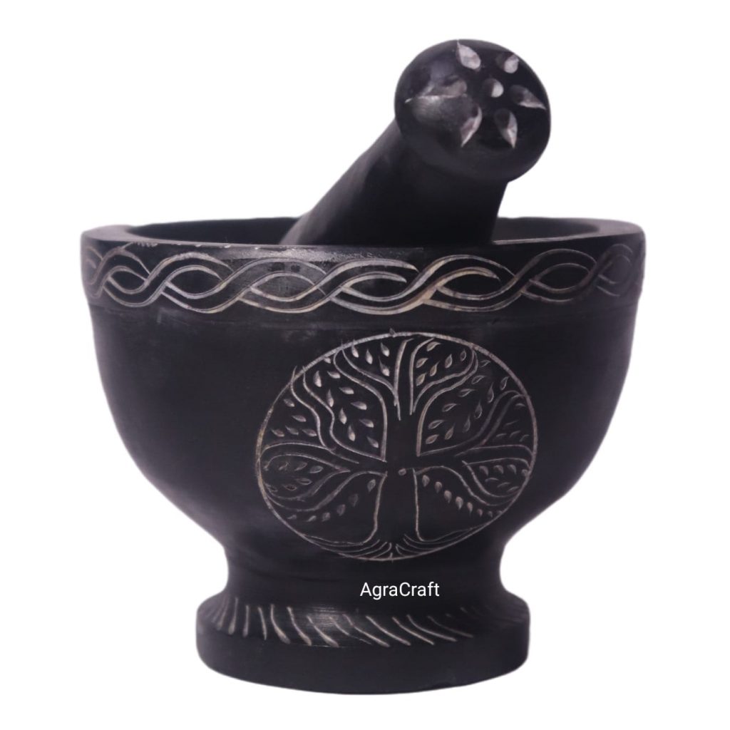 Agracraft Marble Soapstone Mortar & Pestle For Kitchen Use