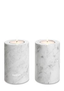 Agracraft White Marble Candle stand 5"