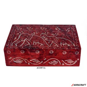 Agracraft Handicraft Marble Red Jewellery Box