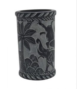 Black Soapstone Pen Holder