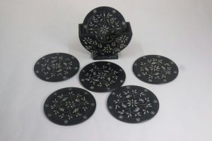 Black marble coaster set