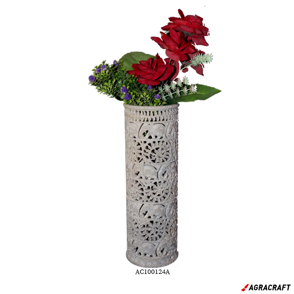 Handicraft Marble Flower Pot Elephant Carving Work