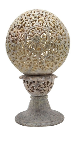 Antic Soapstone Tea Light Candle Holder  for Dinner